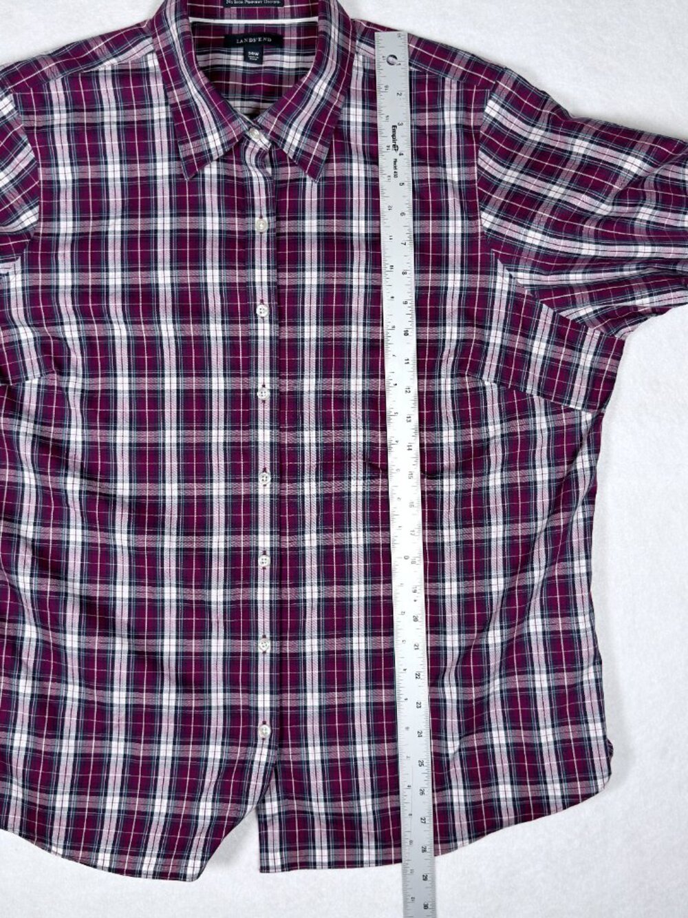 Lands' End No Iron Pinpoint Oxford Women's button up Size: 20W - Picture 8 of 12